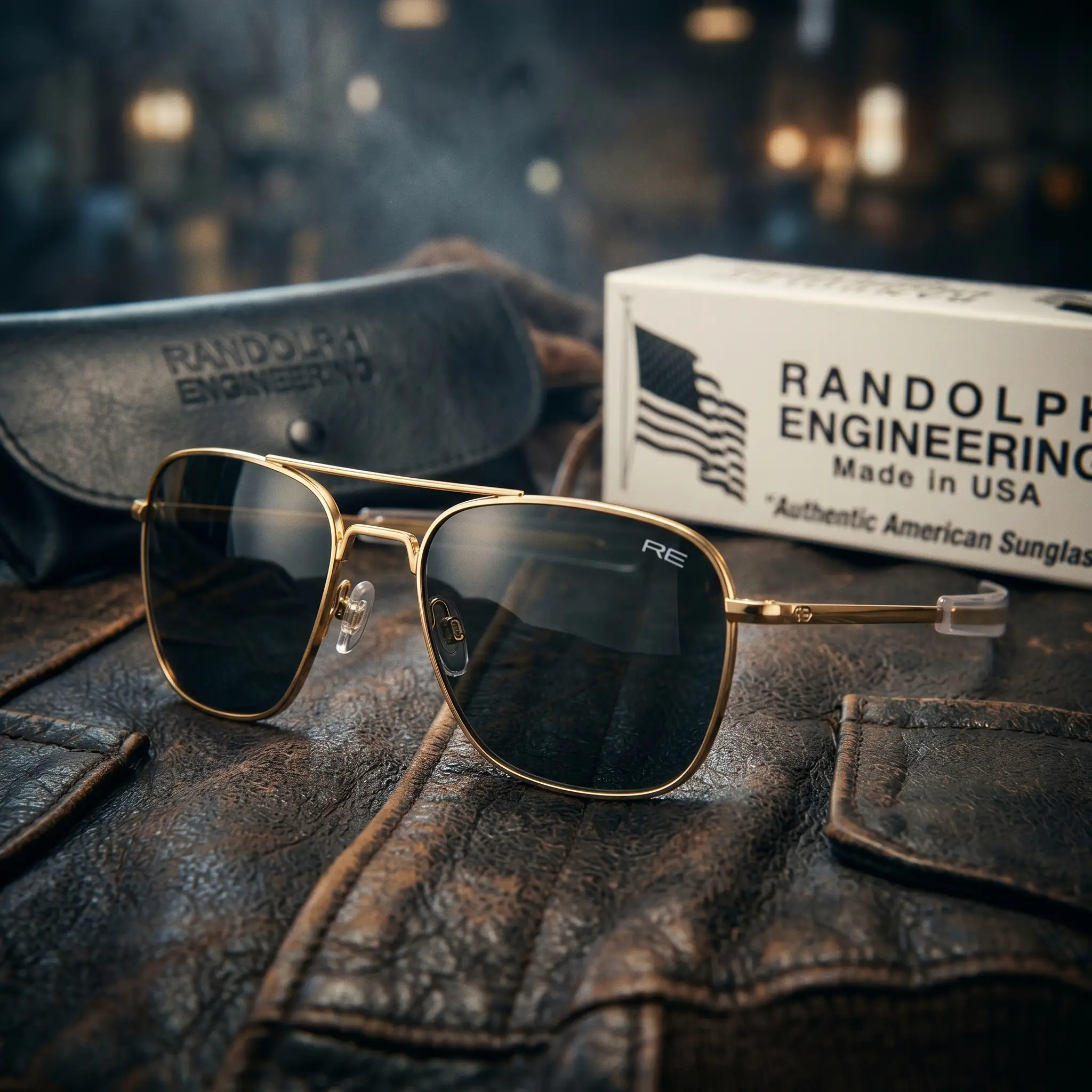 Randolph Engineering Golden Aviator Sunglasses Pakistan 1